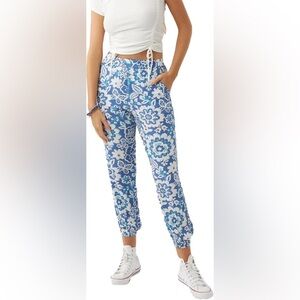 O'Neill Blue Elsie Cropped Soft Stretchy Pants Sz Small